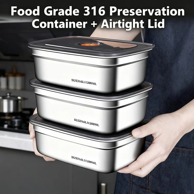 Food Storage Microwave Safe - Lonchera Hermética de Acero Inoxidable de