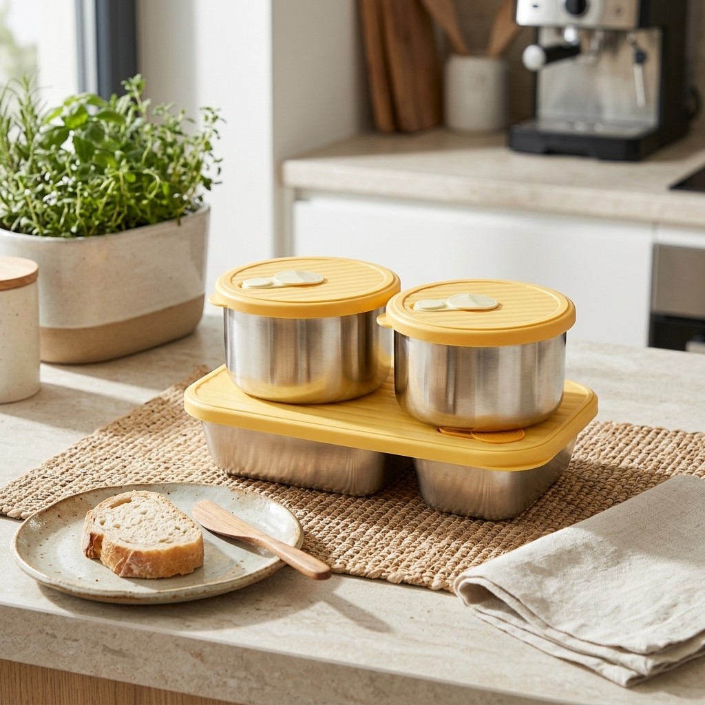 Food Storage Microwave Safe - Lonchera de Acero Inoxidable 304, Apta