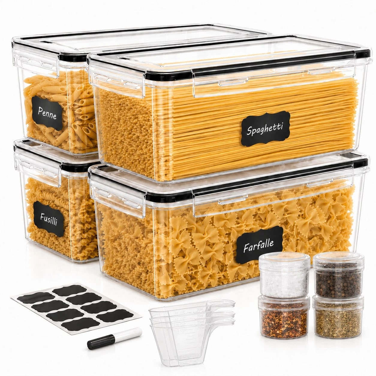 Food Storage In Pantry - Juego de 8 Recipientes Herméticos Grandes