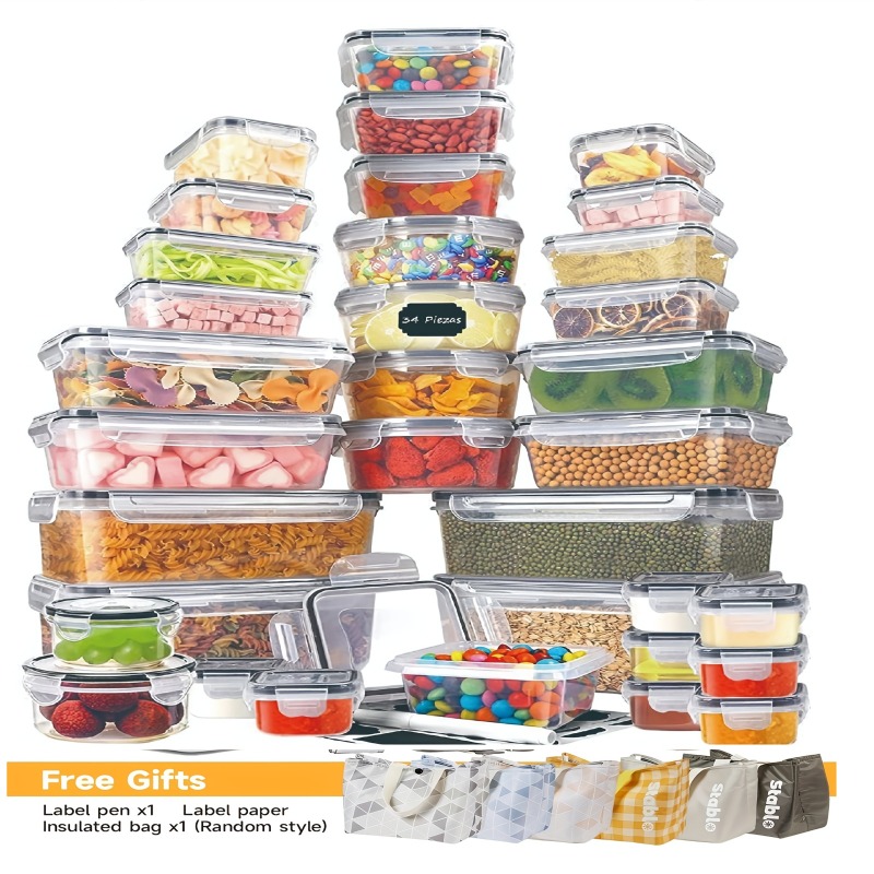 Food Storage Warehouse - Juego de 48 Recipientes para Almacenamiento