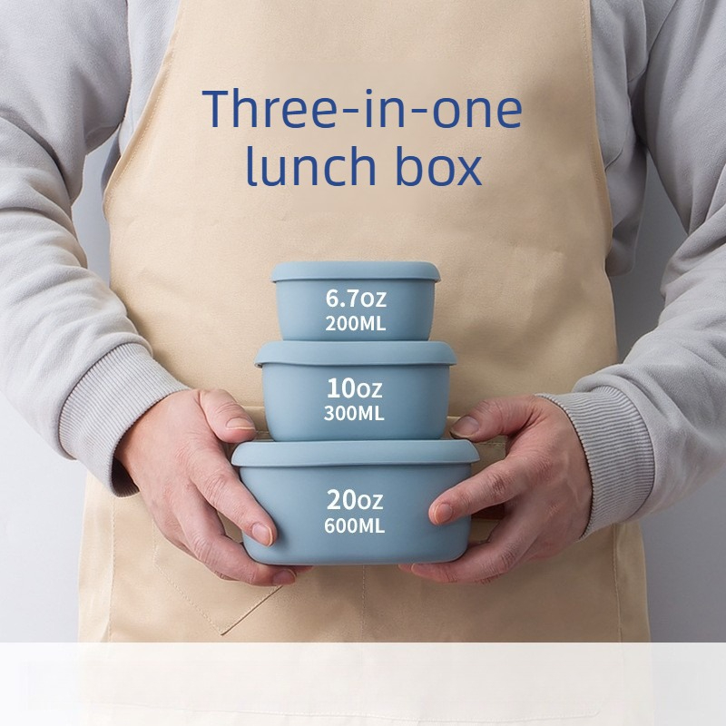 Food Storage Microwave Safe - Lonchera Bento de Silicona de Grado