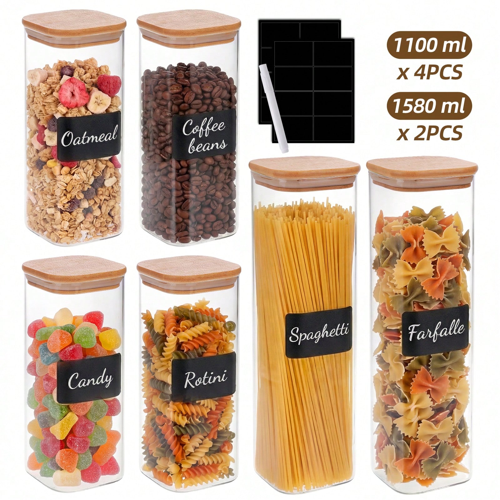 Recipientes de vidrio para alm - Food Storage In Pantry reseña y precio