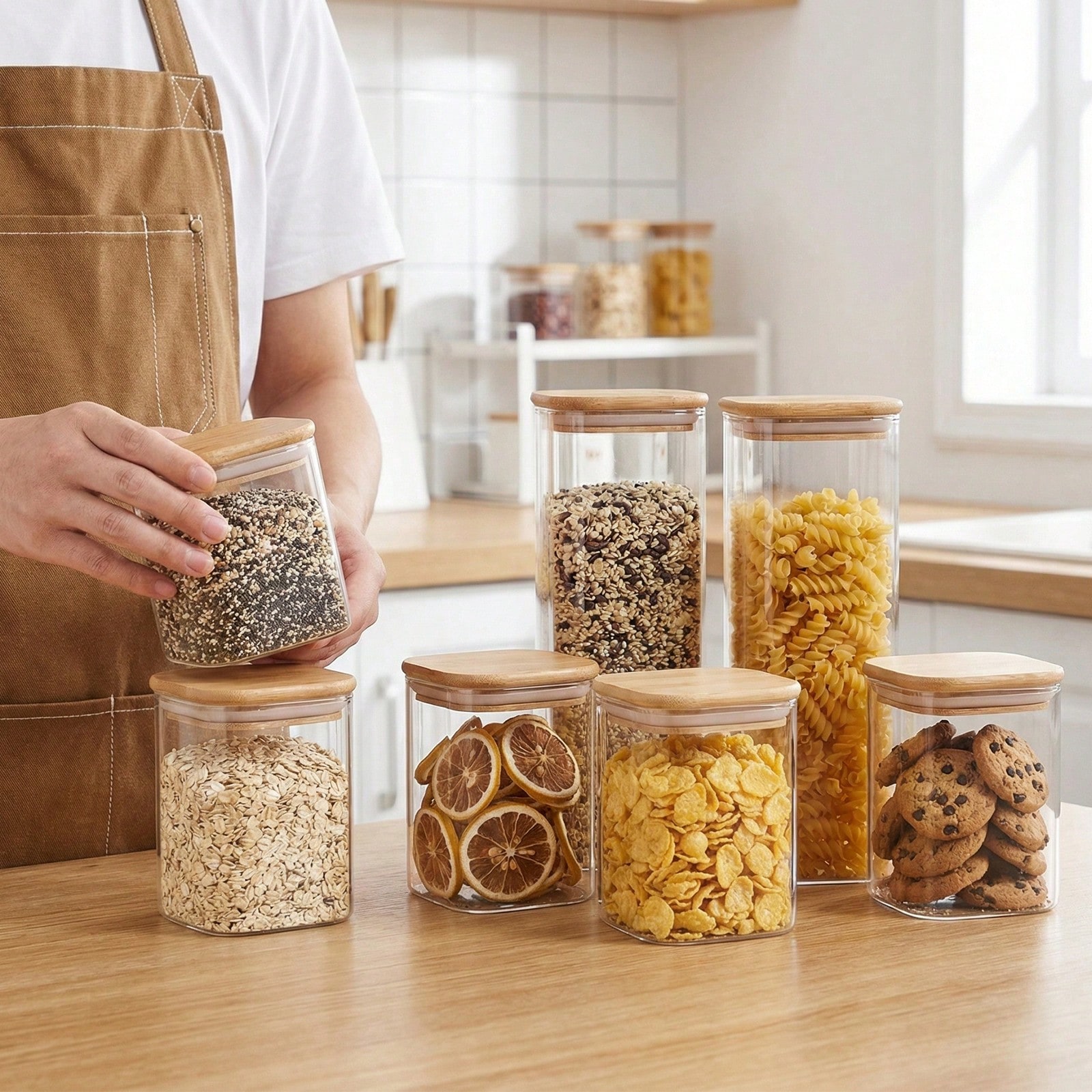 Recipientes de vidrio para alm - Food Storage In Pantry reseña y precio