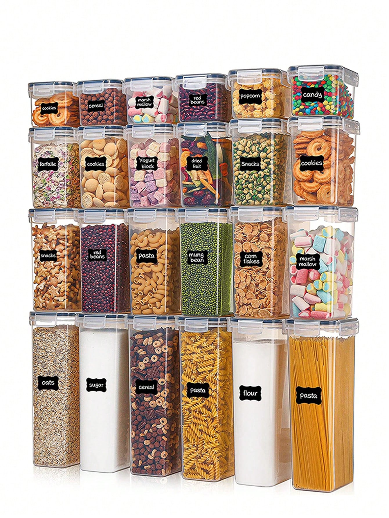 48 recipientes herméticos para - Food Storage In Pantry reseña y precio
