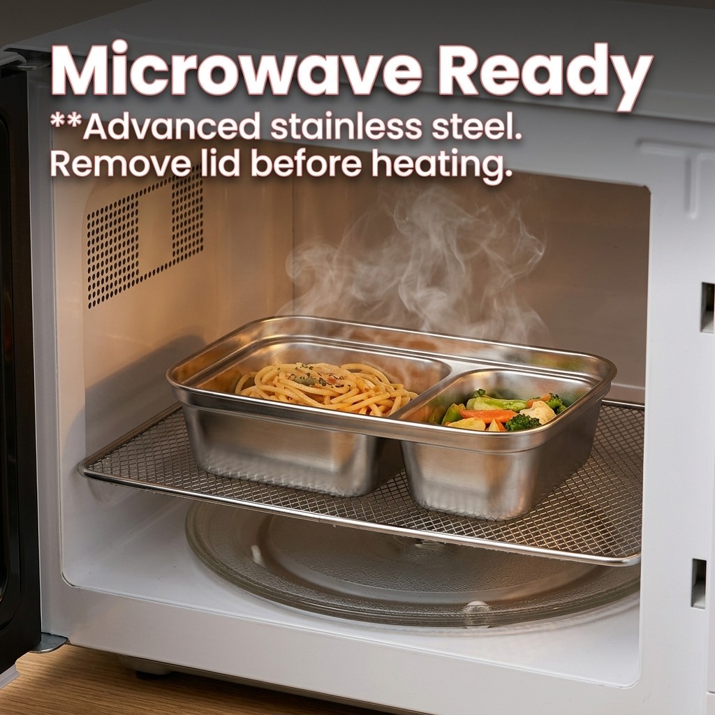 Lonchera de Acero Inoxidable 3 - Food Storage Microwave Safe reseña y precio
