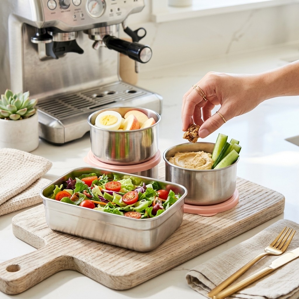 Lonchera de Acero Inoxidable 3 - Food Storage Microwave Safe reseña y precio