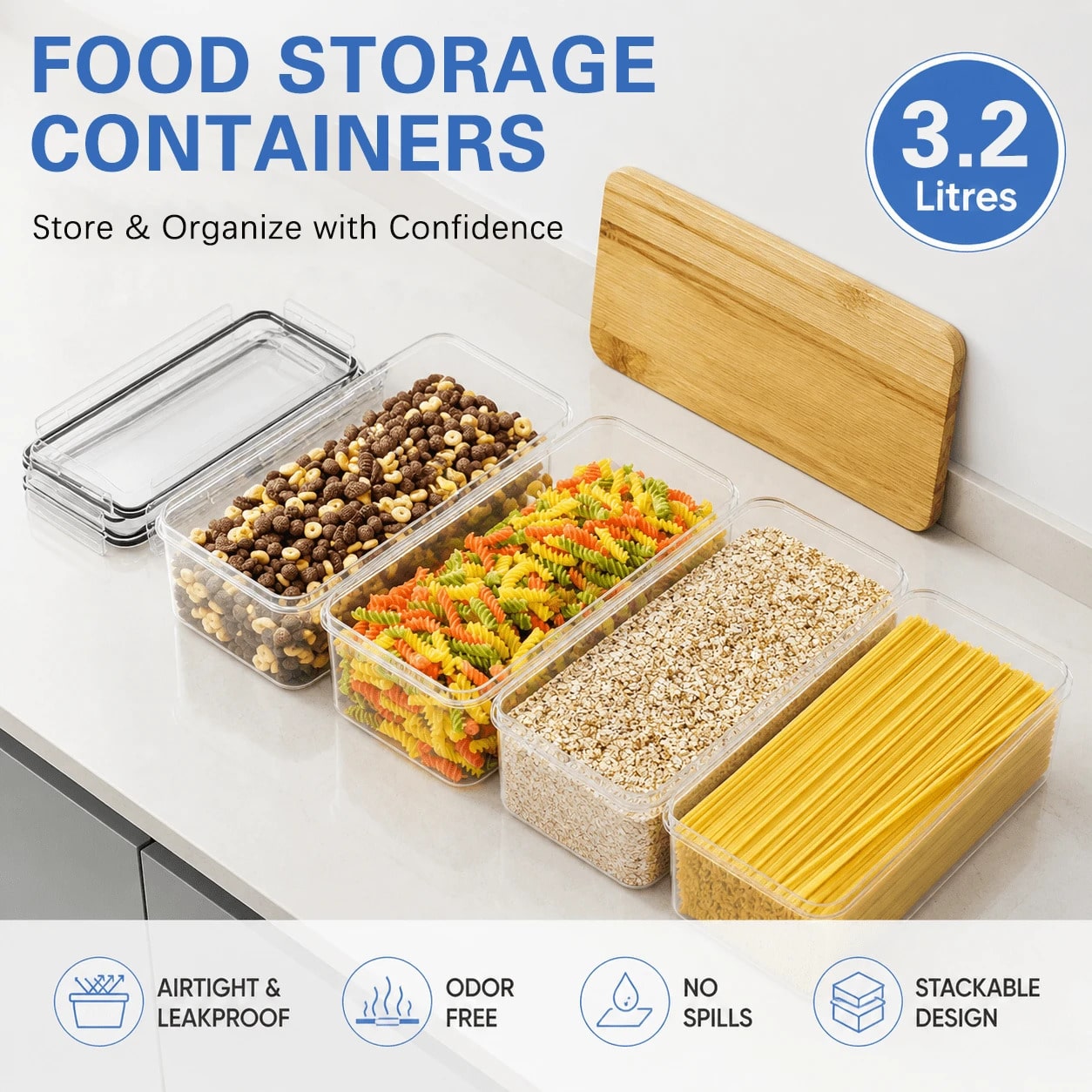 Juego de 8 Recipientes Herméti - Food Storage In Pantry reseña y precio