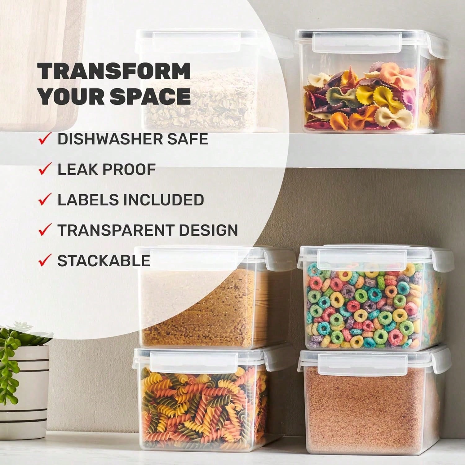 Juego de 8 Recipientes Herméti - Food Storage In Pantry reseña y precio