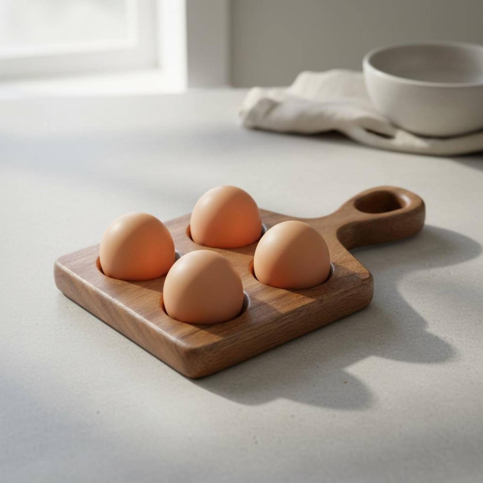 Bandeja para Huevos de Madera  - Egg Storage Holder reseña y precio