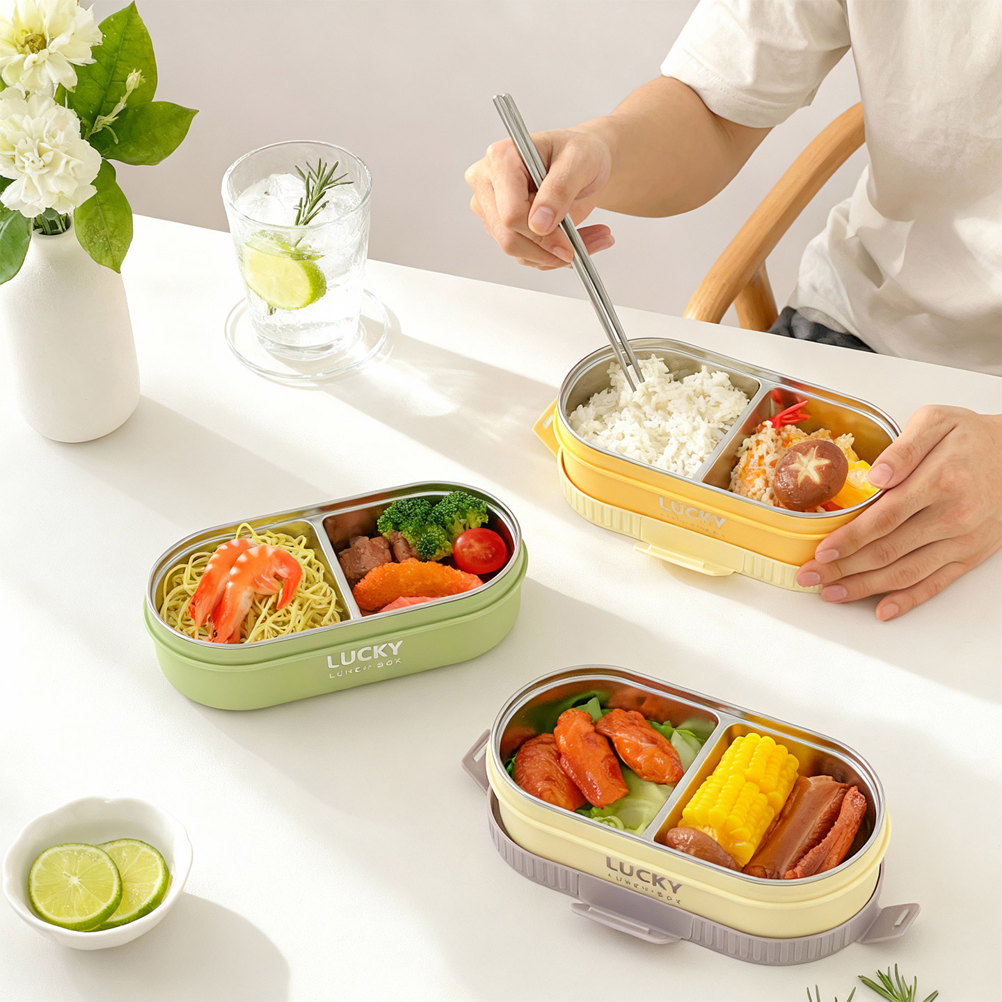 WORTHBUY-fiambrera con aislami - Food Storage Microwave Safe reseña y precio