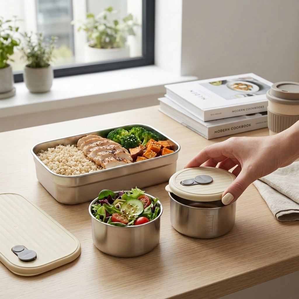 Lonchera de Acero Inoxidable 3 - Food Storage Microwave Safe reseña y precio