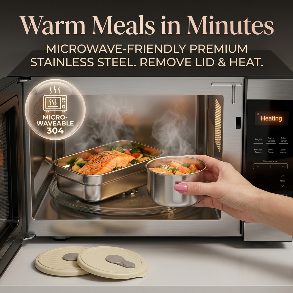 Lonchera de Acero Inoxidable 3 - Food Storage Microwave Safe reseña y precio