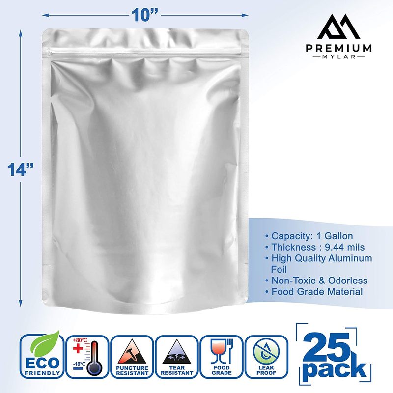 25 Bolsas de Mylar - Bolsas de - Food Storage Vacuum Bags reseña y precio
