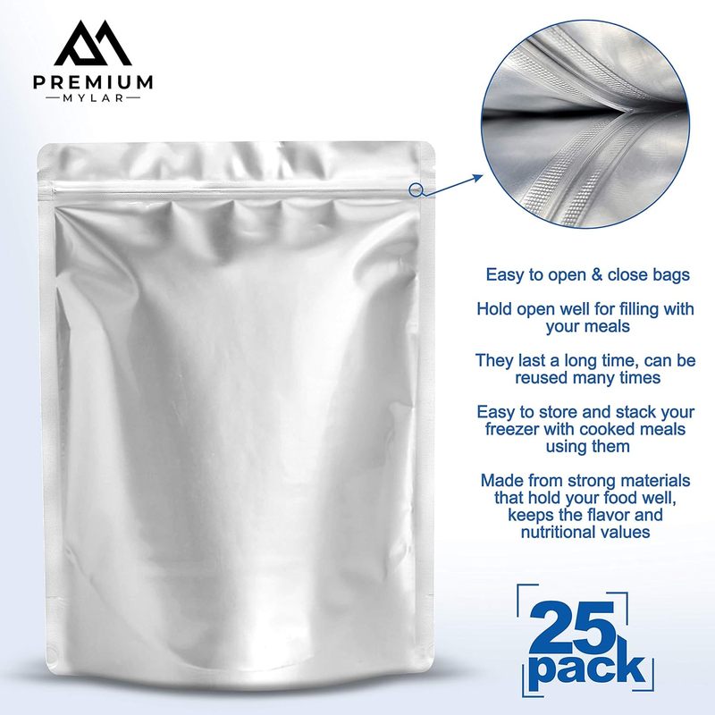 25 Bolsas de Mylar - Bolsas de - Food Storage Vacuum Bags reseña y precio